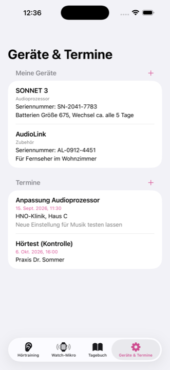 Geräte- und Terminverwaltung
